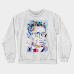 JEAN PAUL SARTRE - watercolor portrait Crewneck Sweatshirt